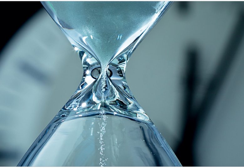 Hour glass and clock