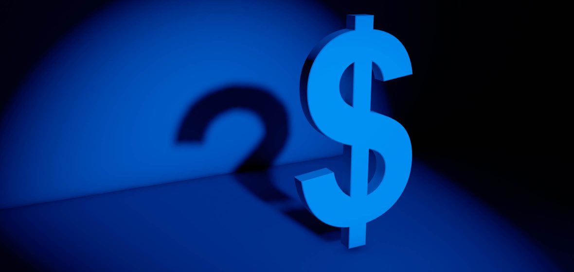Dollar sign and a question mark