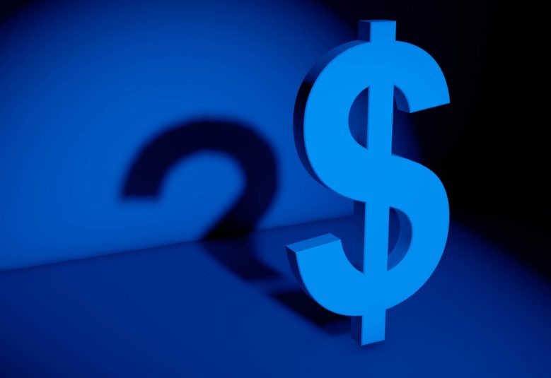 Dollar sign and a question mark