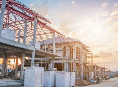 Two-storey houses under construction