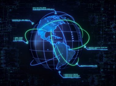 A digital world globe showing the Americas.