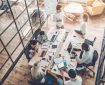 Young people work in modern office