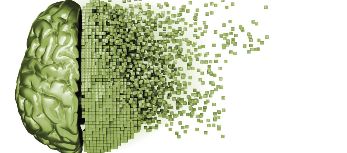 illustration of pixelated brain