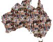 Map of Australia filled with people's faces