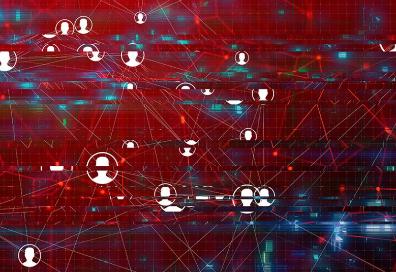 Digital image - red lines on a computer screen
