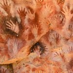 Rock painting of hand prints