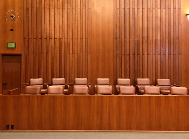 Empty jury box