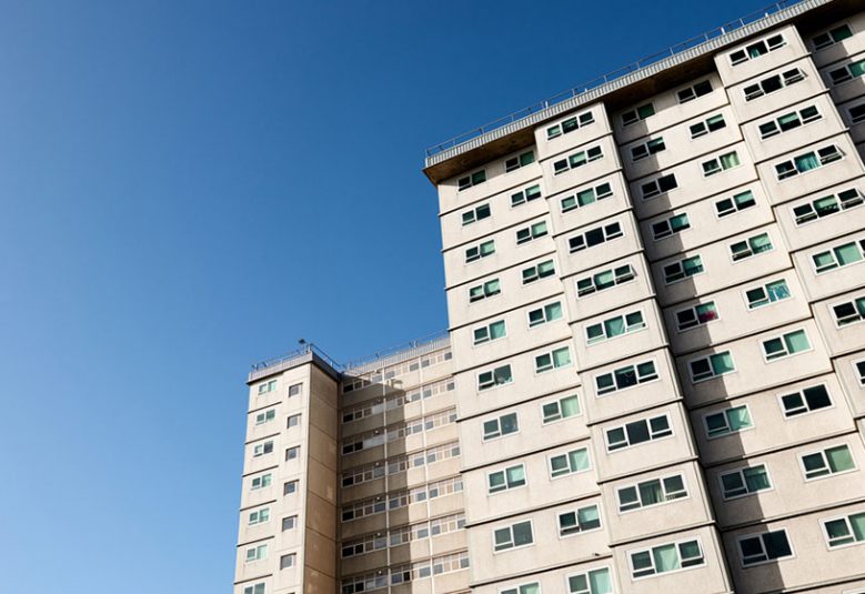 Exterior of block of apartments