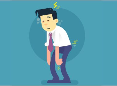 Cartoon of a tired office worker