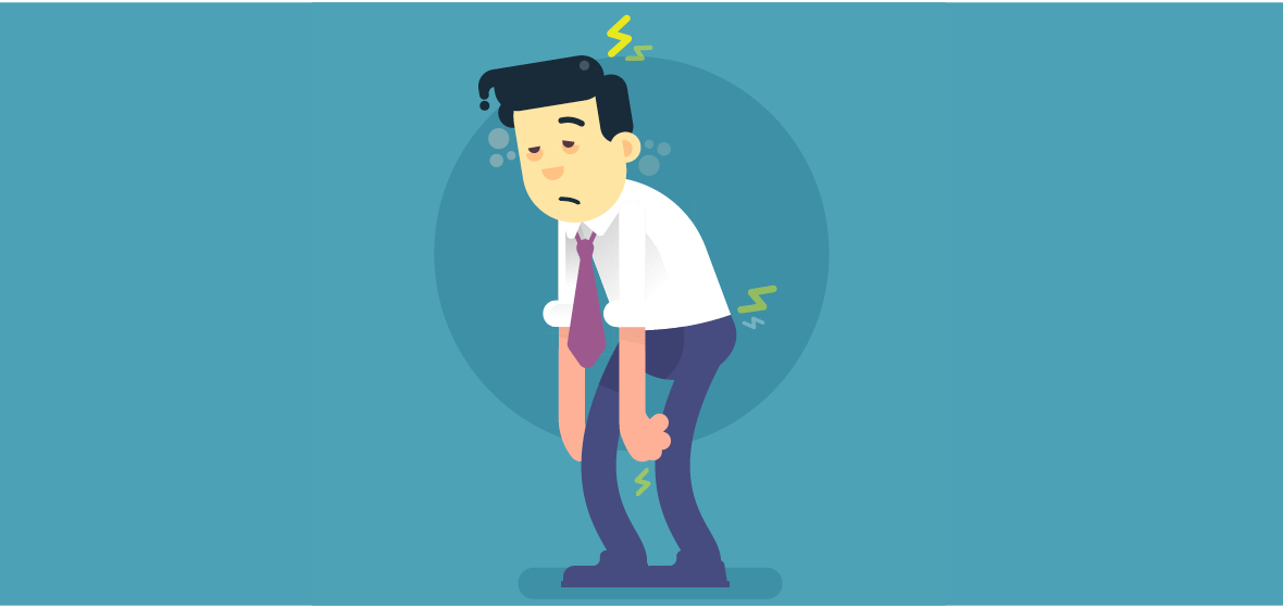 Cartoon of a tired office worker