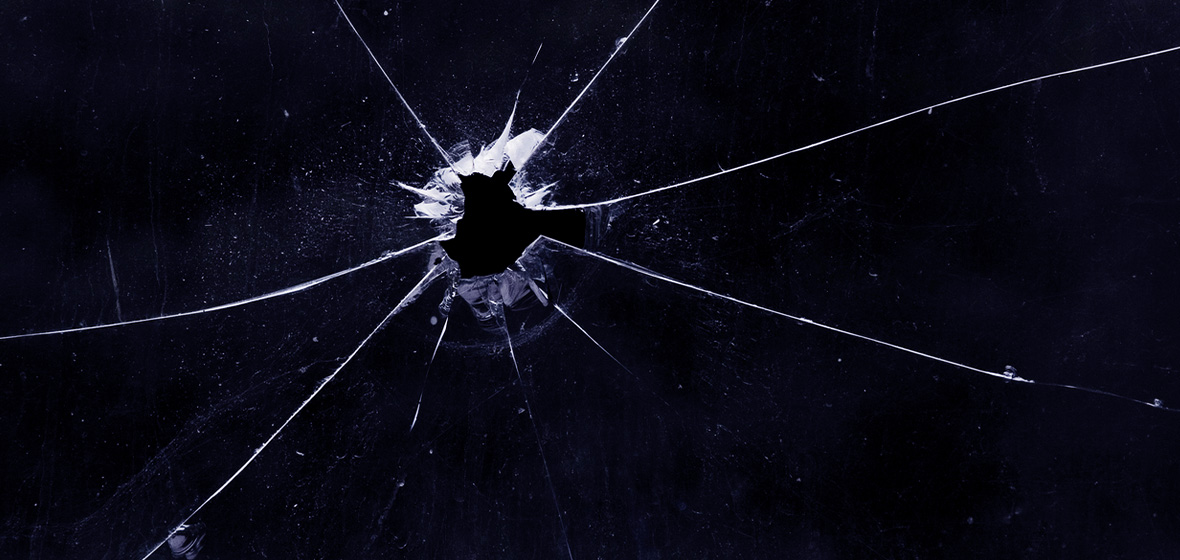 photo of bullet hole in window to show gun licence issues